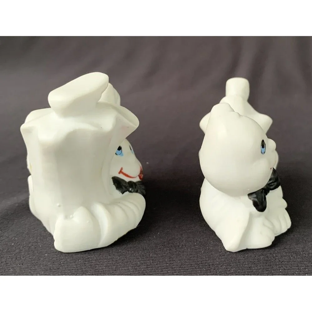 80s Vintage Halloween Ceramic Ghosts Tumbling Duo World of Gifts Imports Taiwan